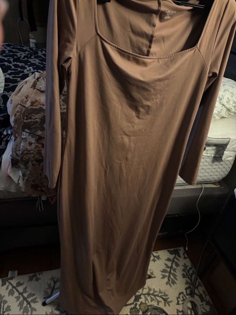 wild fable Long-Sleeve Square Neck Maxi Dress in Brown